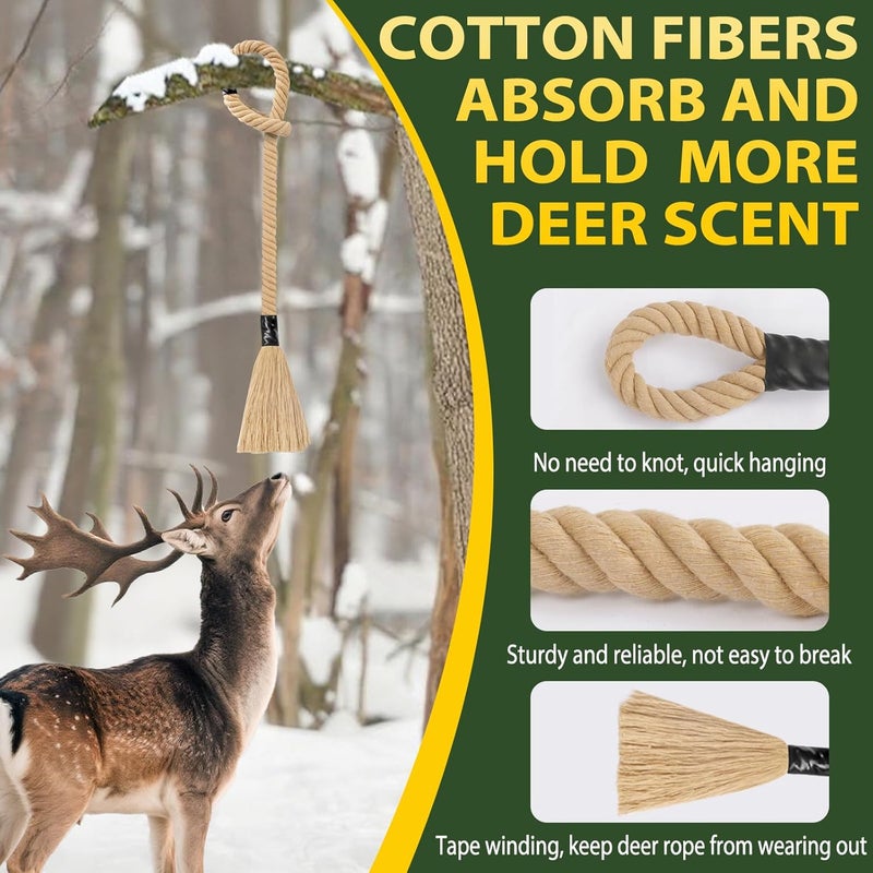 MJZ Deer Scent Rope,31 Inch Mock Scrape Rope Hanging Anywhere, Cotton Highly Absorbent Scent Rope for Deer Hunting Accessories - Image 3